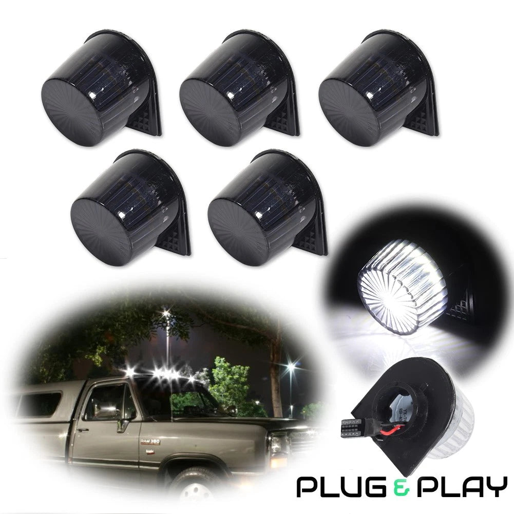5X Smoke White LED Roof Cab Clearance Lamp for Dodge D/W Pickup Ramcharger