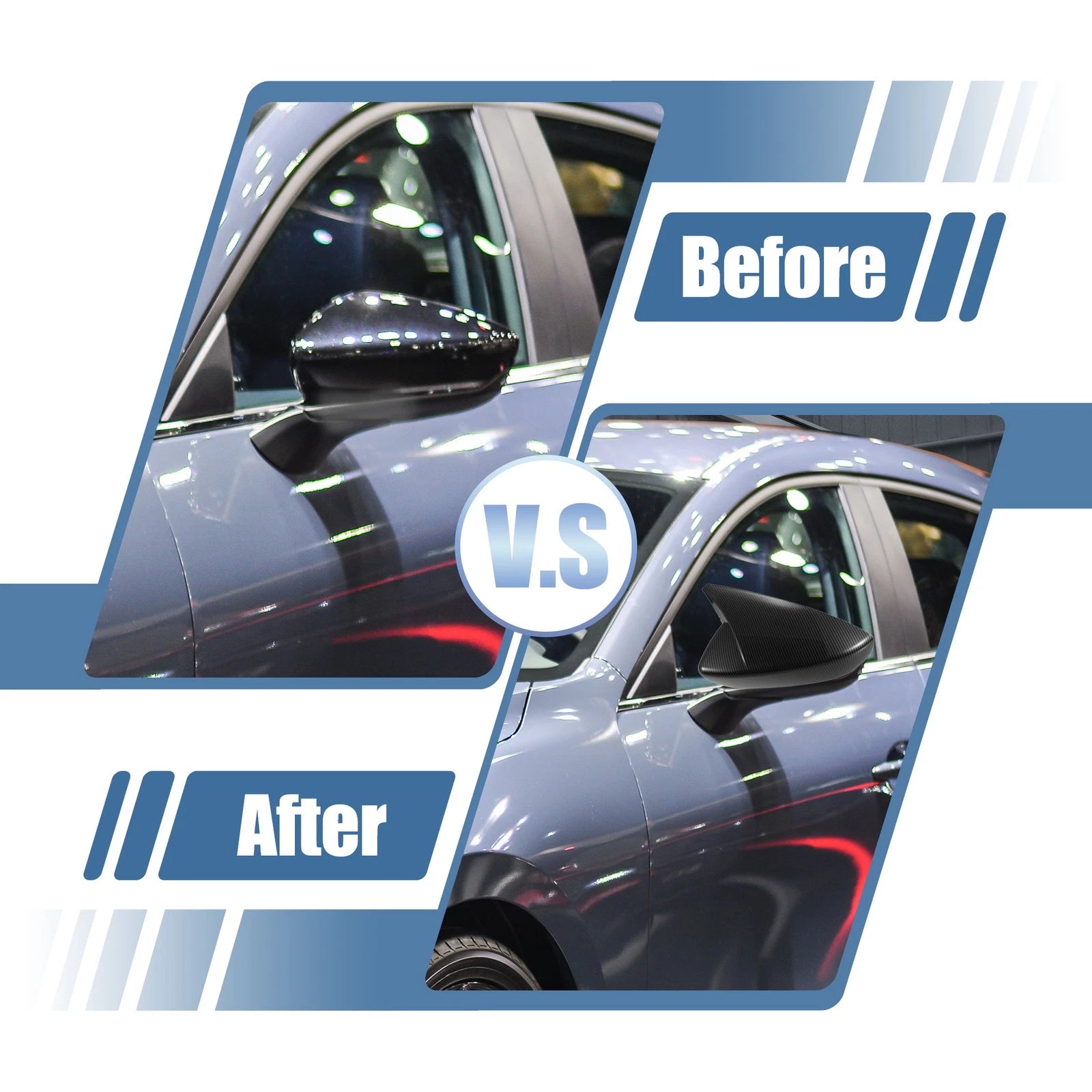 1 Pair ABS Carbon Fiber Pattern Rearview Mirror Cover for Mazda 3 (2020)