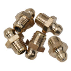 Set of 5 Brass Straight Grease Fittings M8 x 1mm Thread