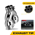 2.5" Inlet Dual 7" Outlet Chrome Blast Pipe Exhaust Tip for EV