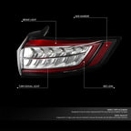 Chrome Red LED Outer Taillight Assembly for Ford Edge (2015–2018)