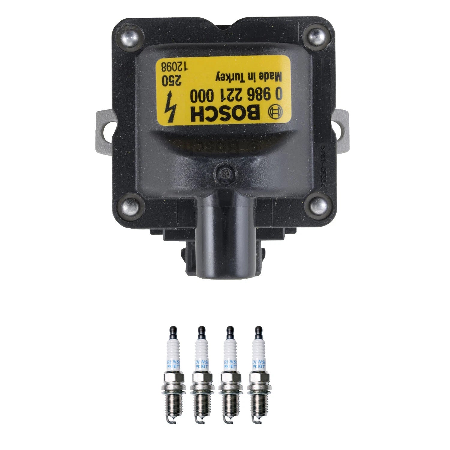 Set of 4 Ignition Coils & Platinum TT Spark Plugs for Golf Jetta Civic