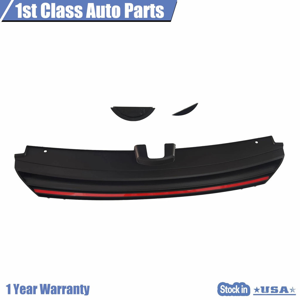 Front Grille for Volkswagen Golf GTI (2015-2016) - Black with Red Trim