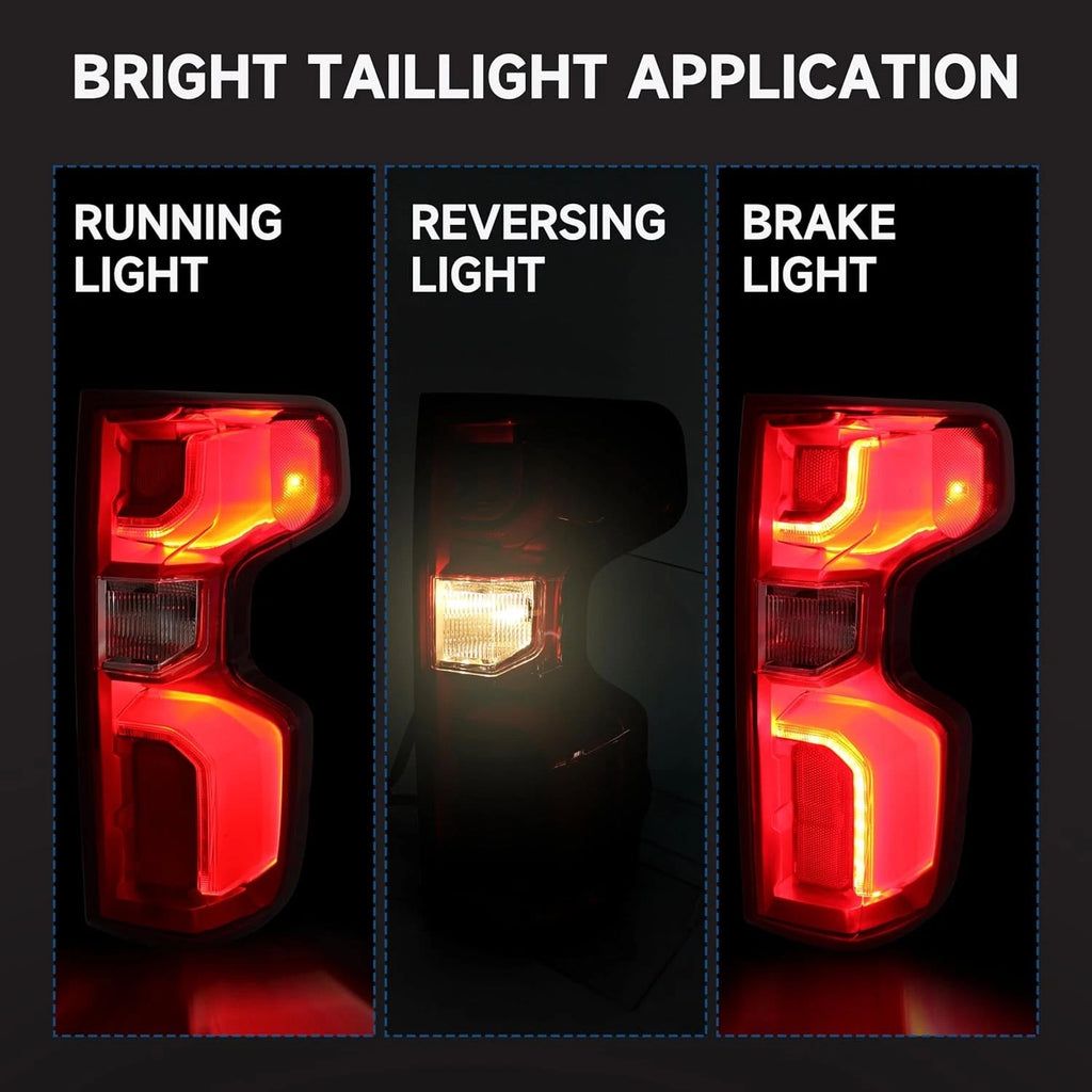 LED Tail Light for Chevy Silverado 1500 (2019–2026) RH Passenger w/Bulb