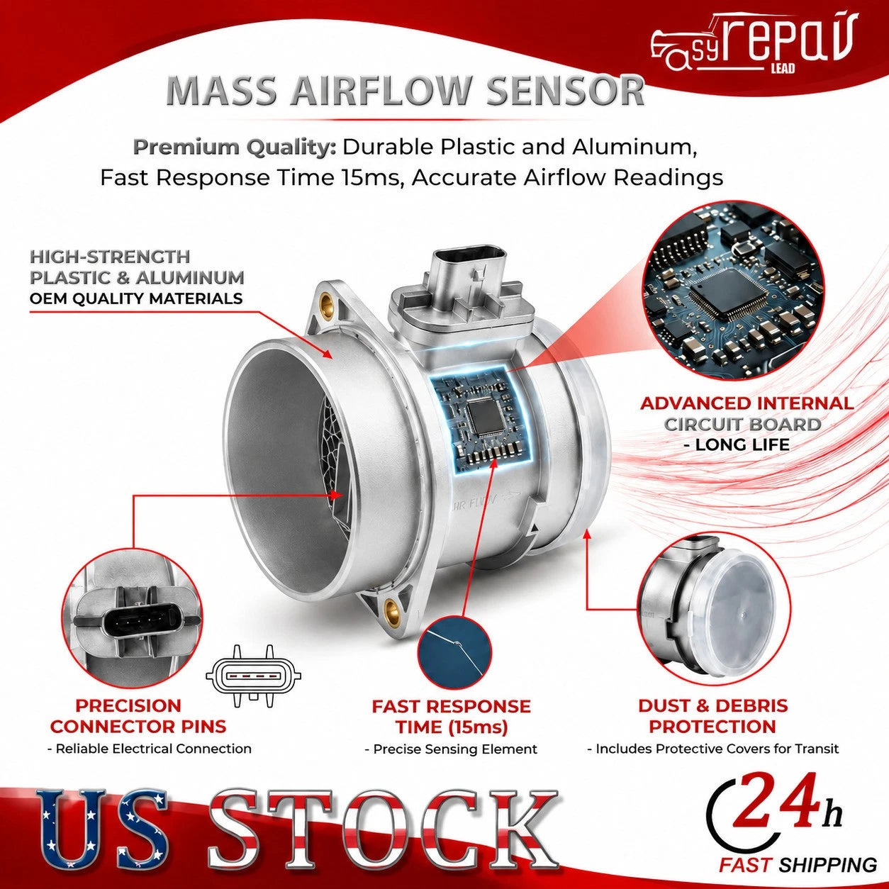 Mass Air Flow Sensor for GMC Savana 1500 C1500 K1500 1996–2002