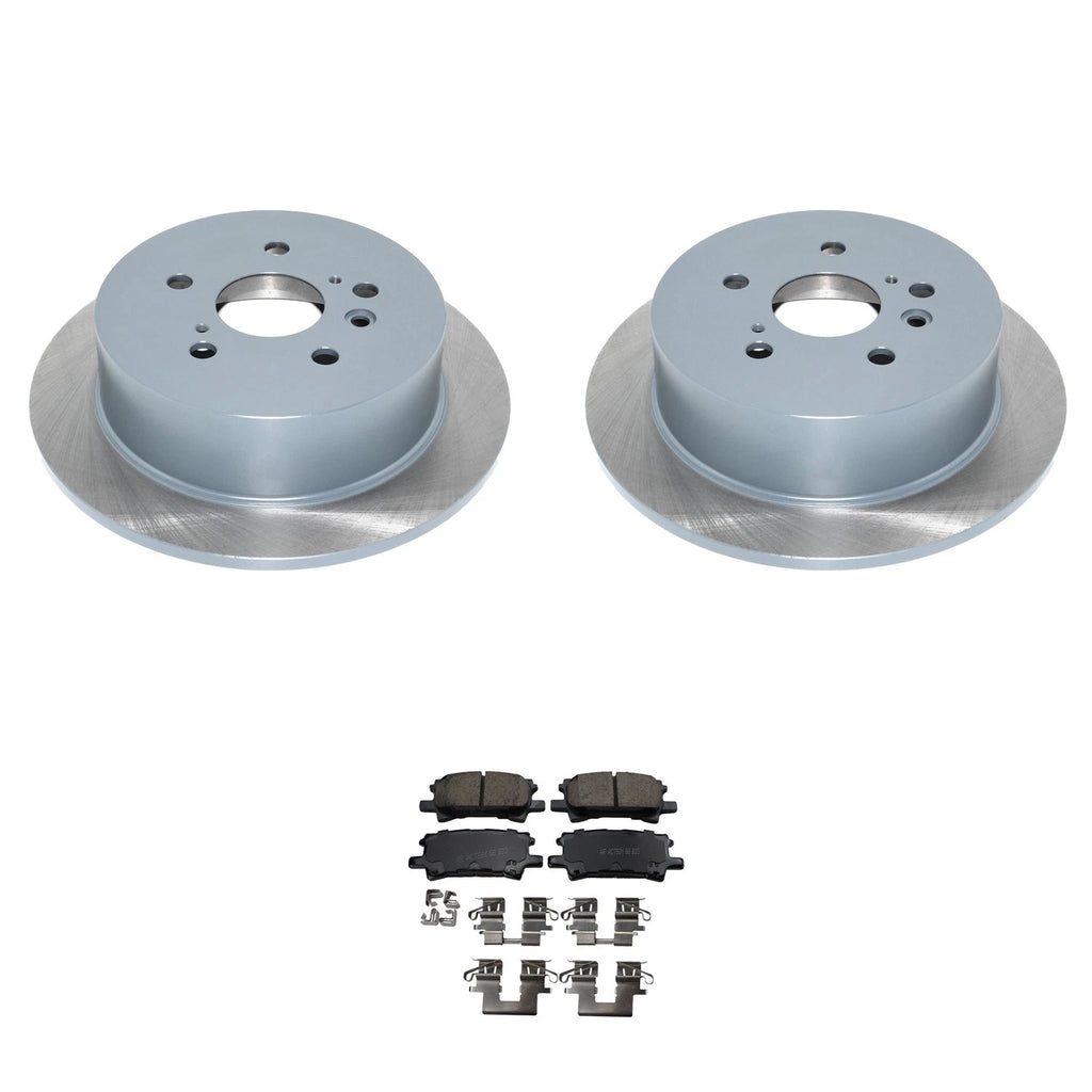 Set of 2 DuraGo Rear Rotors & Akebono ProACT Ceramic Brake Pads for Highlander