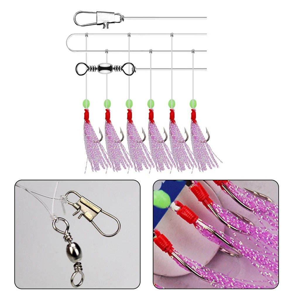 6X Luminous Fishing Hooks for (Fishing Tackle)