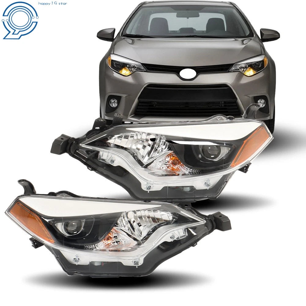Set of 2 Halogen Headlights for Toyota Corolla (2014–2016) LH+RH