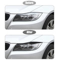 Headlight Eye Lid Cover Sticker for BMW E90 Carbon Fiber Pattern Black