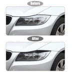 Headlight Eye Lid Cover Sticker for BMW E90 Carbon Fiber Pattern Black