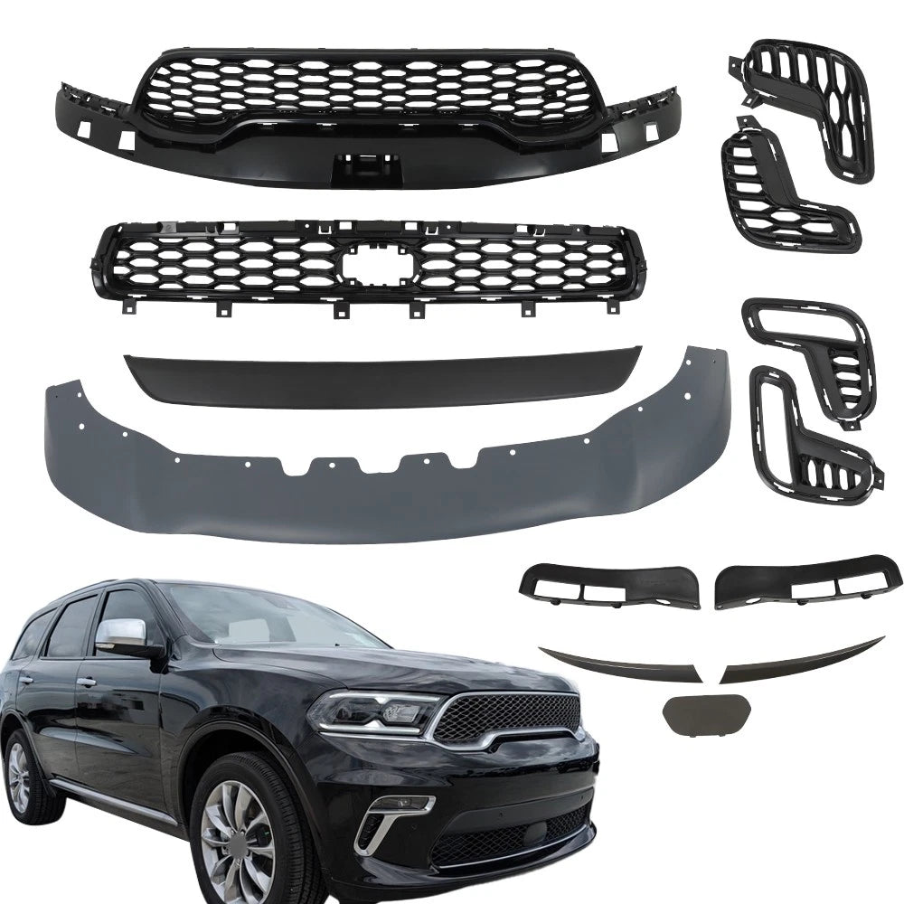Grill and Skid Plate Fog Light Frame for Dodge Durango (2021â2023)