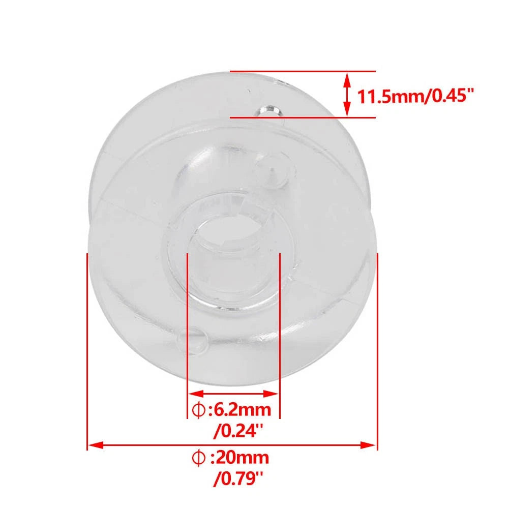 Set of 4 Plastic Bobbins for Brother Viking Singer (Fits #2518P SA156 X52800150)