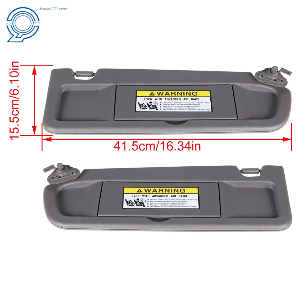 Set of 2 Sun Visors for Honda Civic (2006–2011) Dark Atlas Grey
