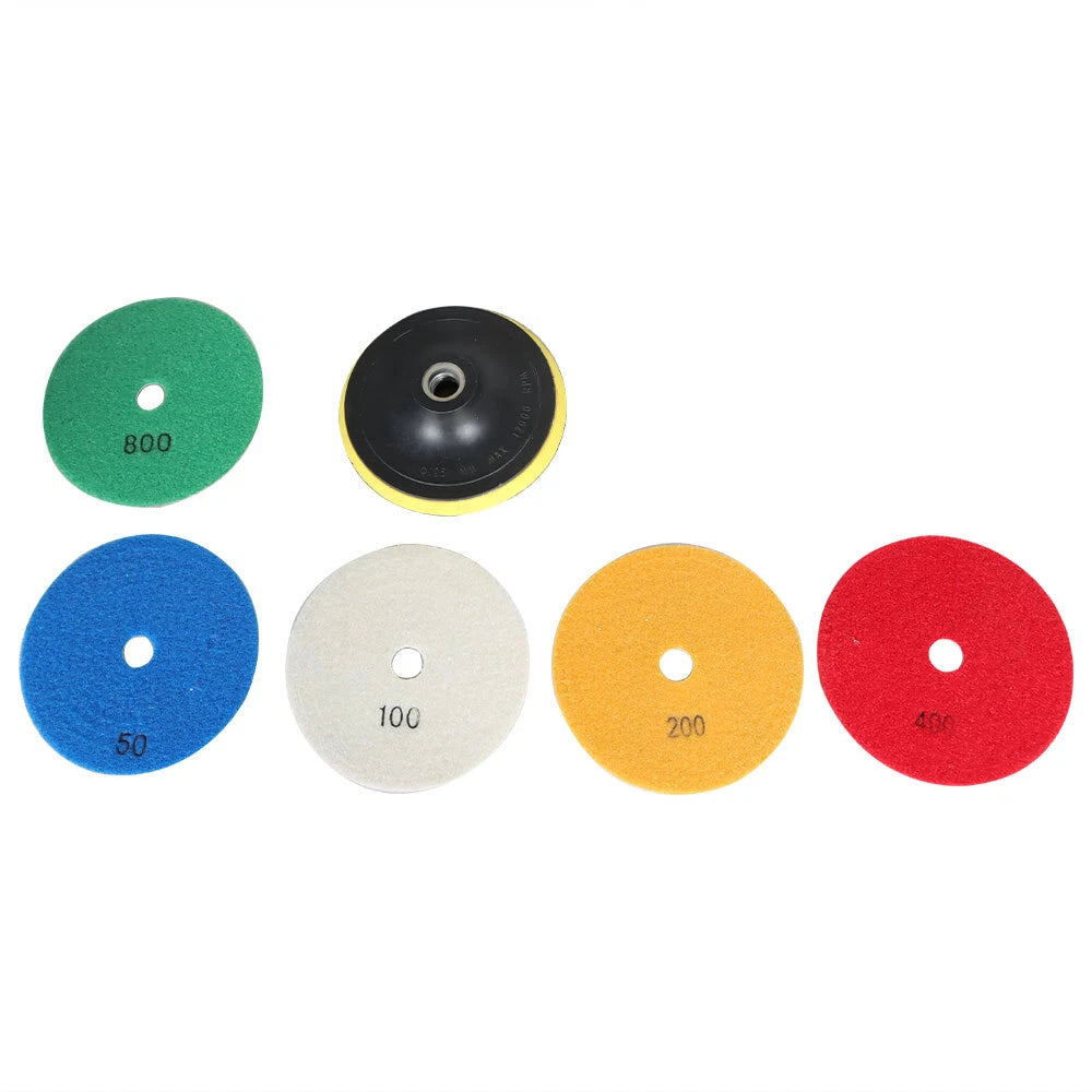 Set of 5 Diamond Concrete Polishing Pads for Quartz Marble Stone