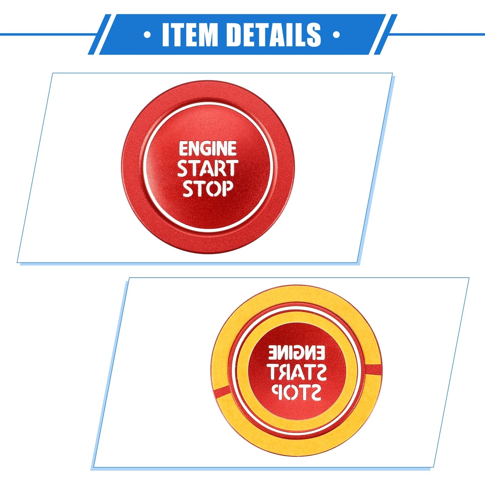 Start Stop Button Cover Ring Kit for Toyota Avalon (2019–2022) Red