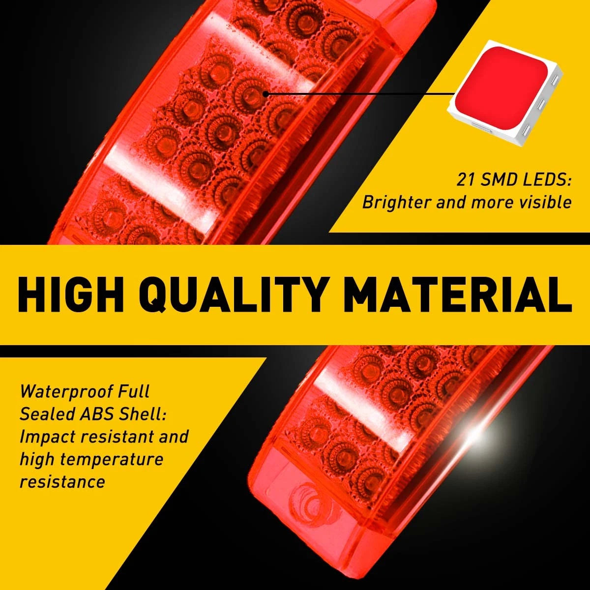 2X Amber Red 2.6" Side Marker Lights for Car Truck Trailer RV