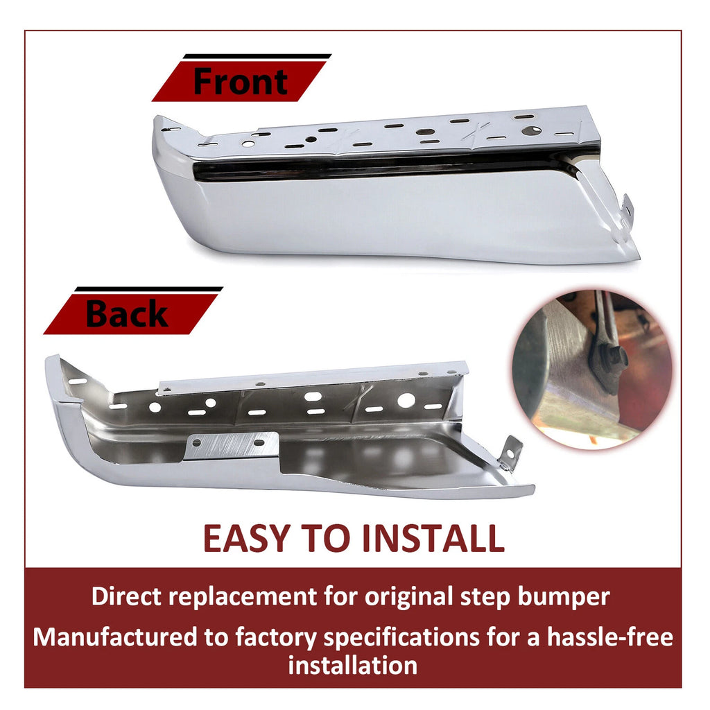 Set of 2 Rear Bumper End Caps Chrome for Ford F150 (2015–2020)
