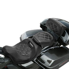 Driver Passenger Seat Pad for Harley Touring Road Glide (2014–2023) Black