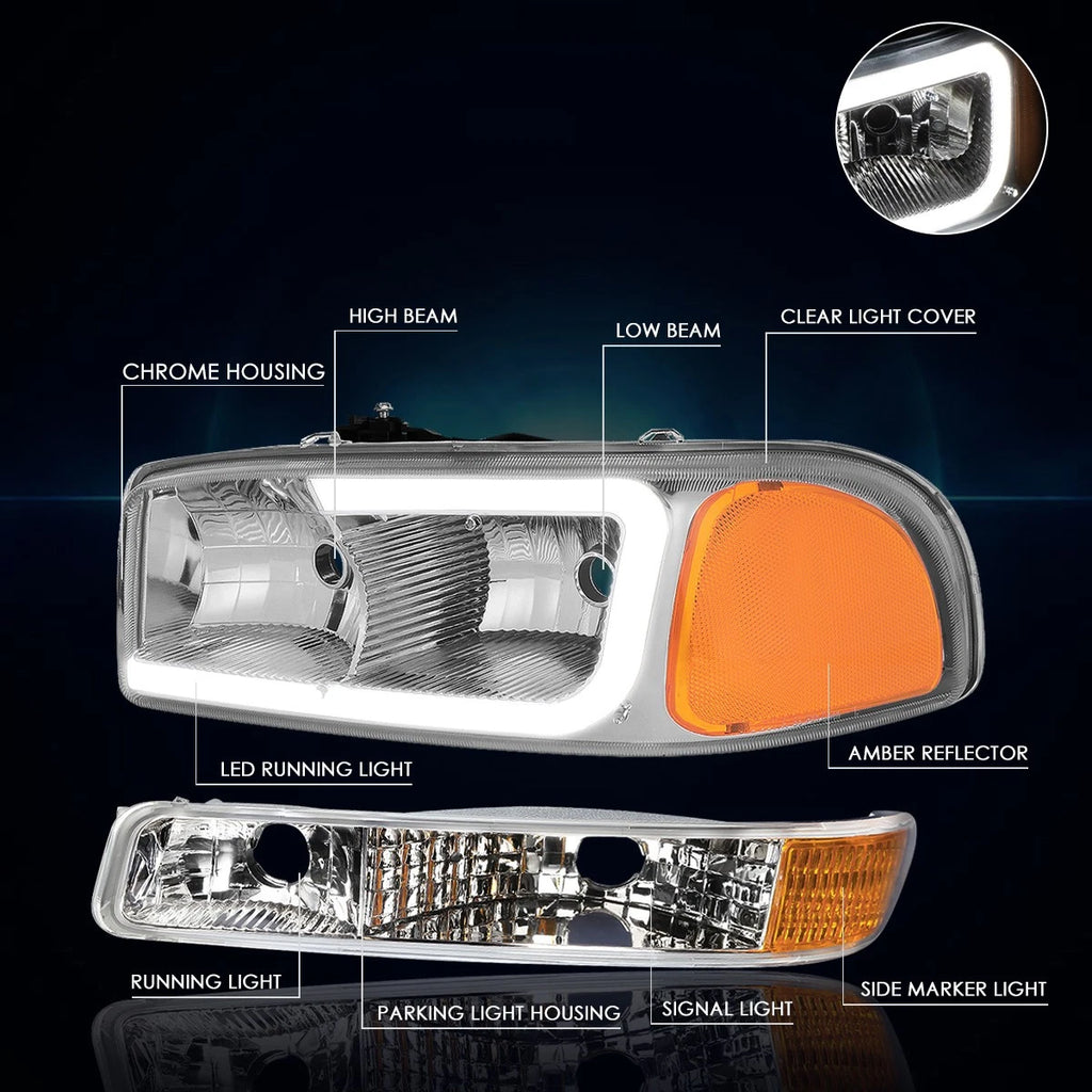 Headlight and Clear Side Corner Lamp Pair for Ford Ranger (2001–2011)