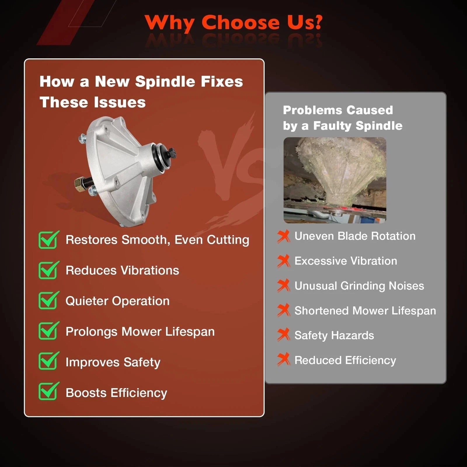 2X Spindle for Exmark 48" 52" Decks