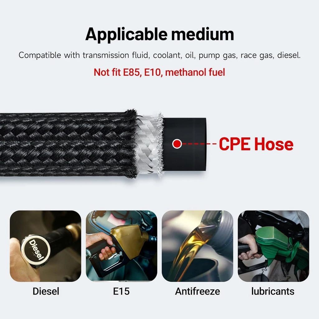 Fuel Line Hose Kit  - 20FT Nylon Stainless Steel Braided