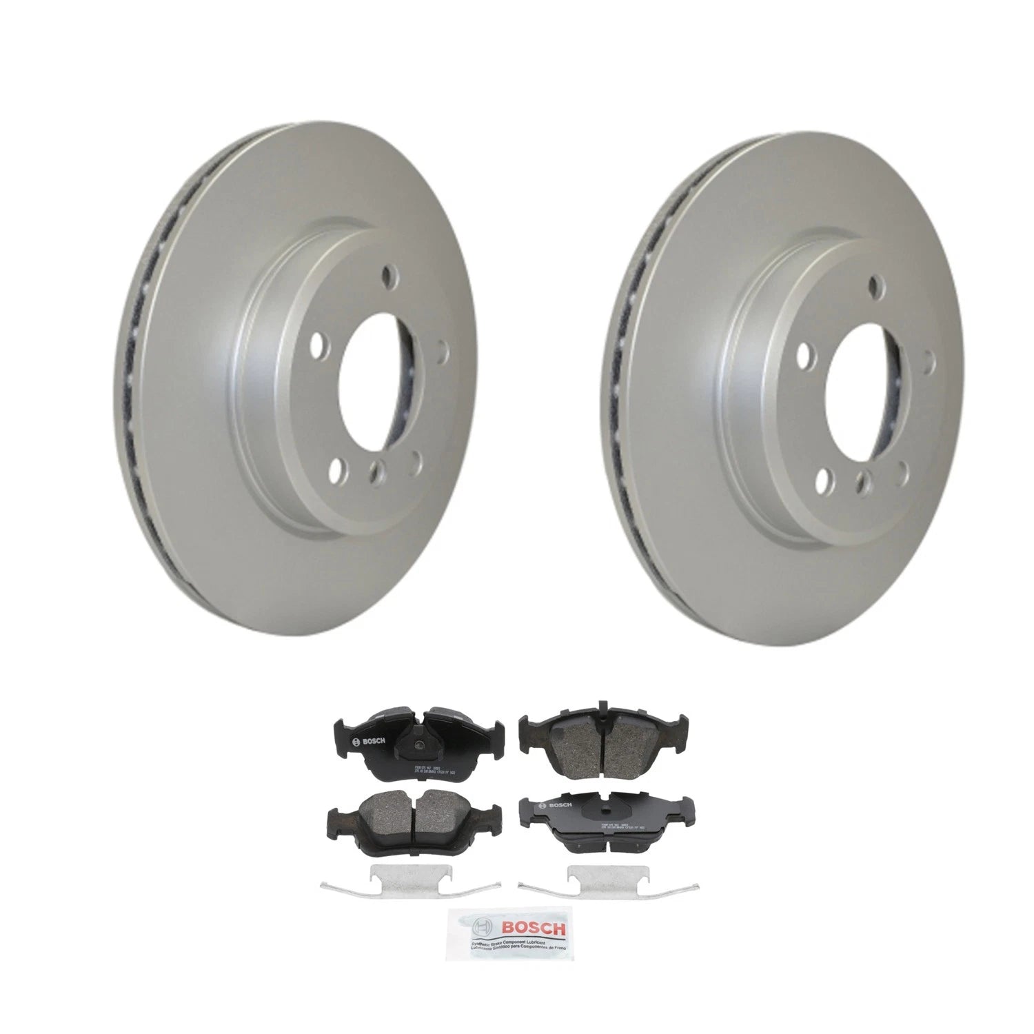 Hella Front Rotors & Bosch QuietCast Disc Brake Pads Kit for BMW E36 E46 (1992–2006)