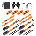 Set of 4 S-Hook Ratchet Straps for ATV Motorcycle Trailer Truck
