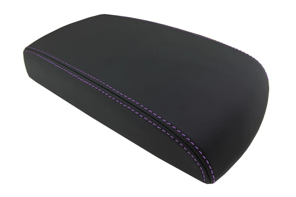 Leather Console Lid Armrest Cover for Chevrolet Impala (2006–2019) Purple Stitch
