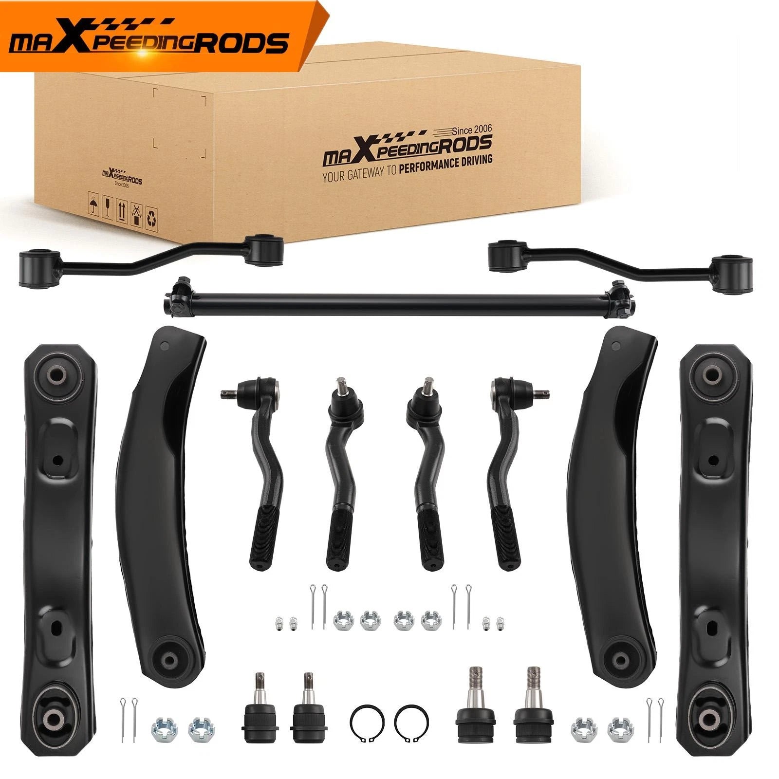 Front Upper Lower Control Arms Tie Rods for Jeep Grand Cherokee (1999-2004)