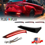 LED Rear Bumper Tail Lights for Toyota Sienna (2021–2023) Smoked