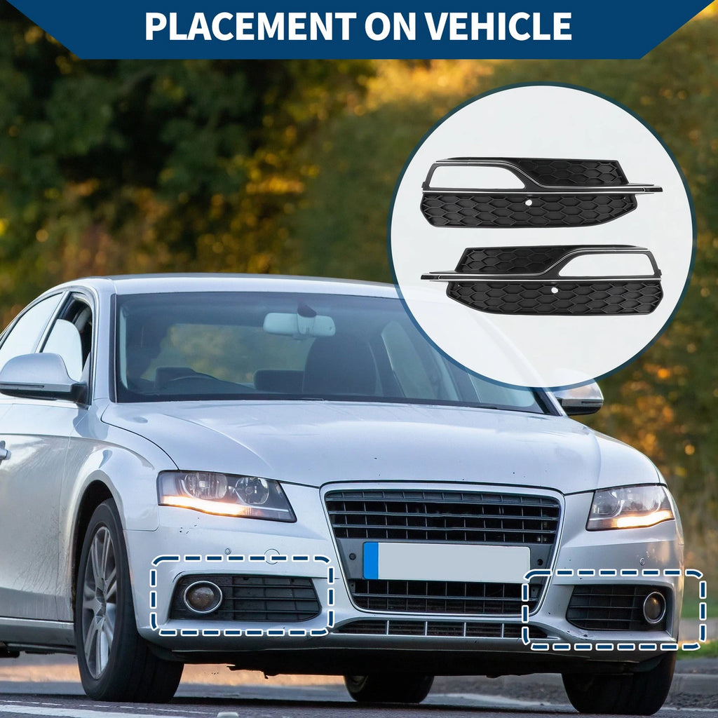 1 Pair Front Fog Light Grill for Audi A3 8V (2013–2017) No. 8V3807681Q/8V3807681G