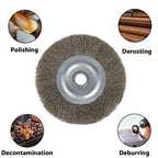 3'' Flat Crimped Stainless Steel Wire Wheel Brush for Angle Grinder (1/4'' Bore)