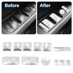 Set of 2 Door Armrest Window Switch Button Covers for Mercedes-Benz C200 C250 (2010–2014)