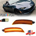 2X Amber Lens LED Front Bumper Side Marker Light for Mazda MX-5 Miata (2016–2023)