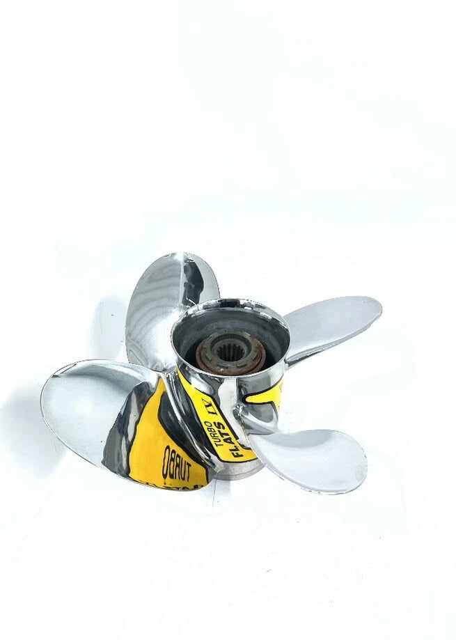Set of 4 M13 1/4 x 15 LH Stainless Steel Propellers for Honda Marine