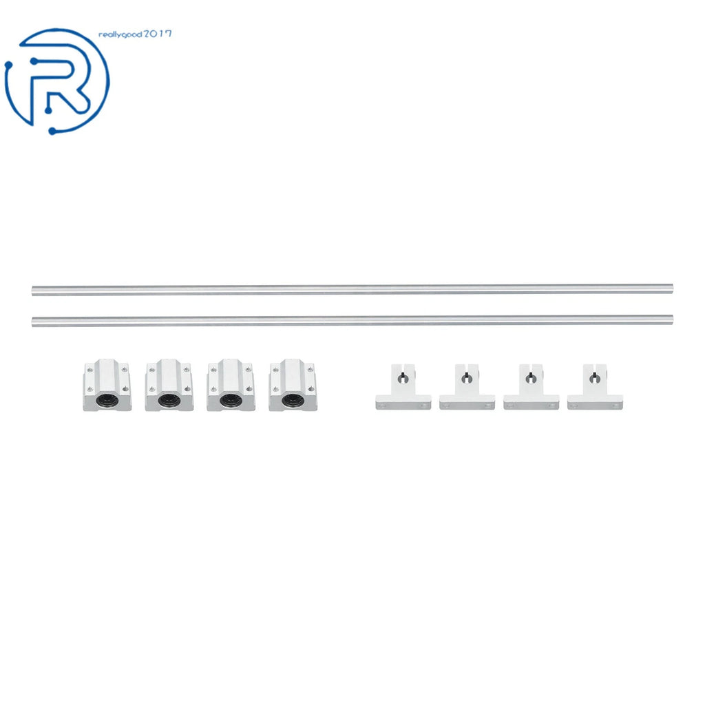 2Pcs 8mm Linear Motion Rail Shaft w/ 4 SCS8UU Bearings & SK8 Support