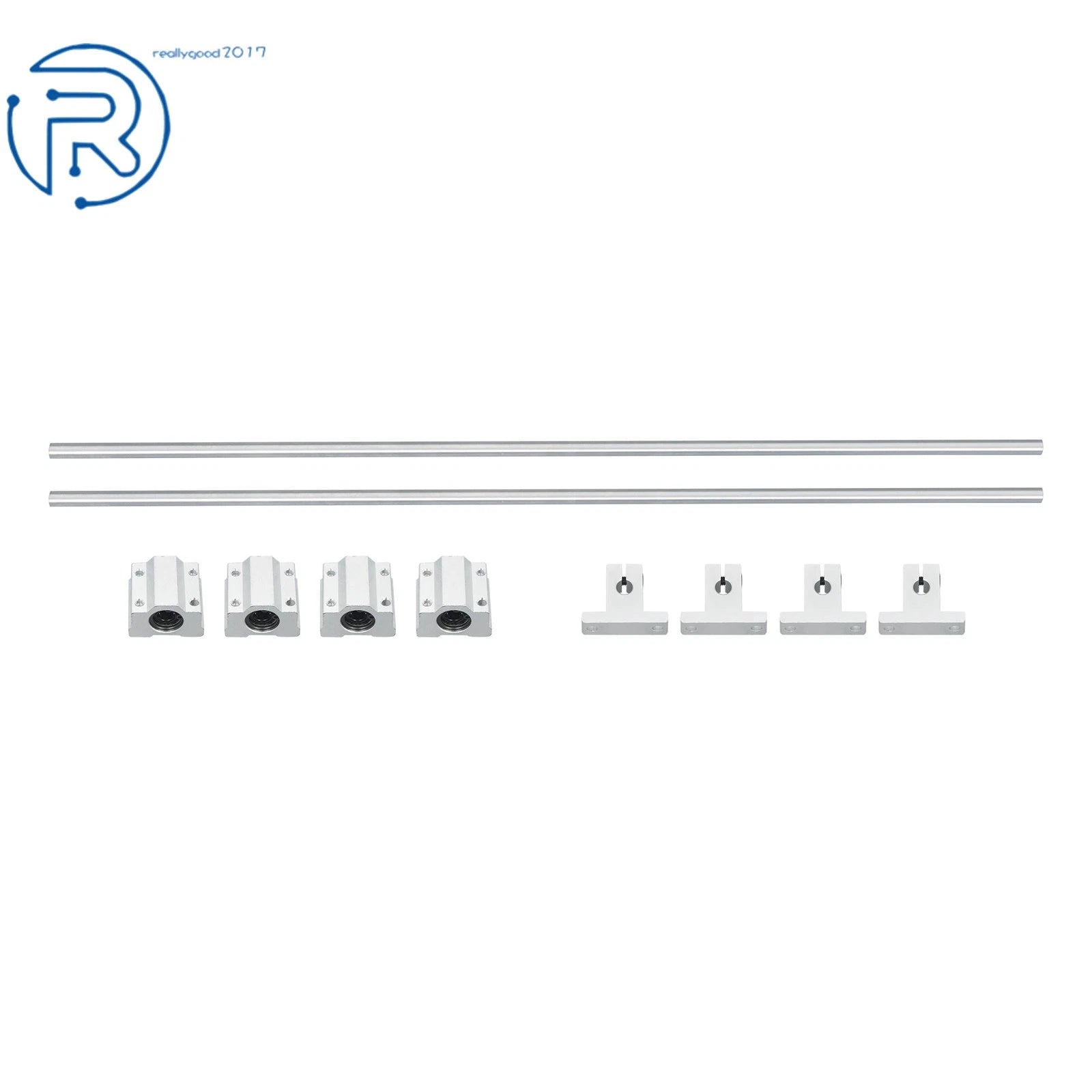 2Pcs 8mm Linear Motion Rail Shaft w/ 4 SCS8UU Bearings & SK8 Support