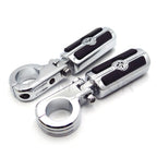 Chrome Skull Highway Engine Guard Foot Peg Mounting Rest Bar for Harley (1.5")