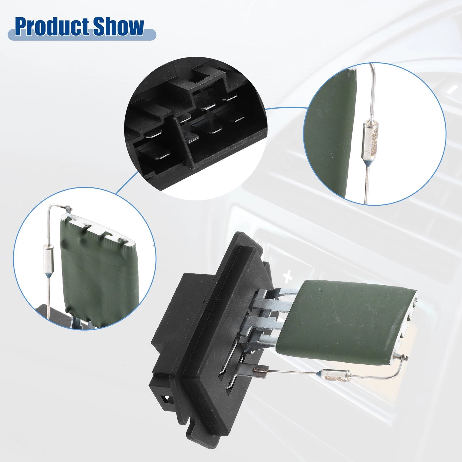 HVAC Blower Motor Resistor for Chrysler (Black Silver Tone Green)