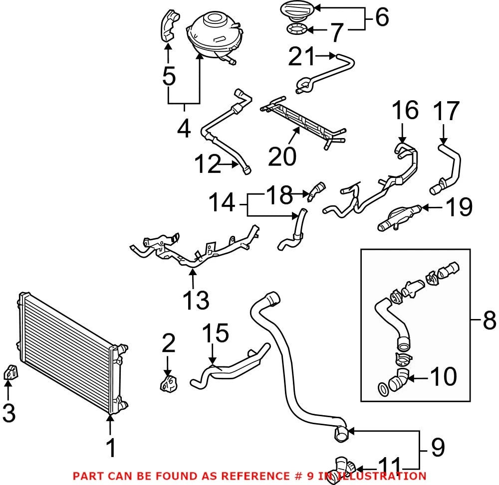Lower Radiator Coolant Hose 1C0122051P for VW Beetle (2004)