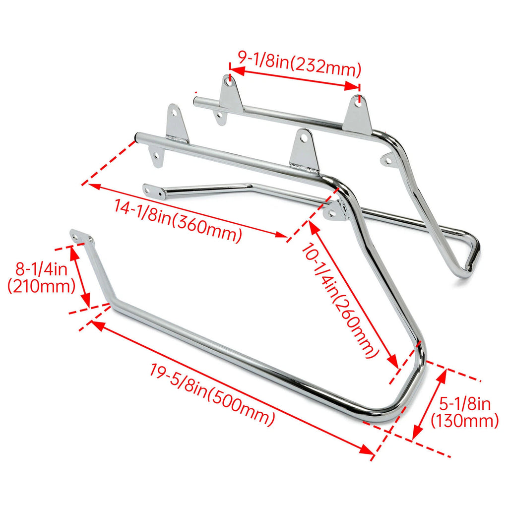 5" Stretched Hard Saddle Bags Conversion Brackets Kit for Harley Softail (2000–2023)