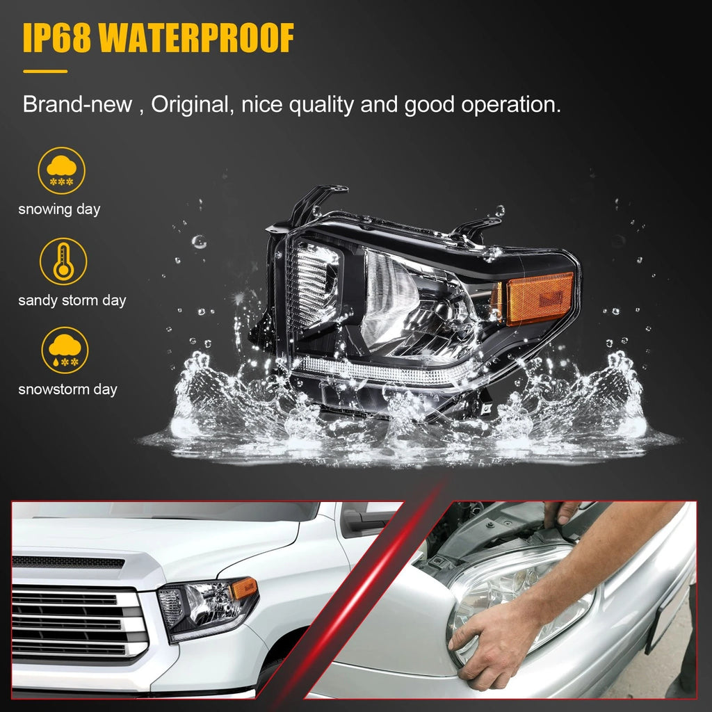 2X LED Headlight Assembly for Toyota Tundra (2014–2021)