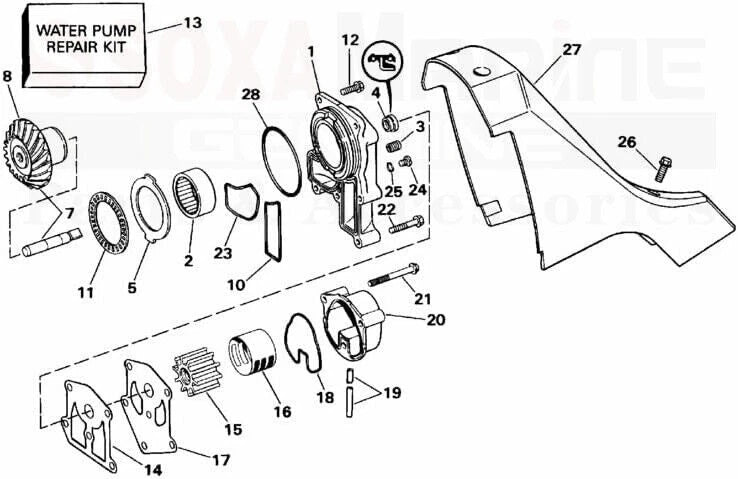 OMC King Cobra Water Pump Kit with Housing 3854661 for Sterndrive (1992–1995)