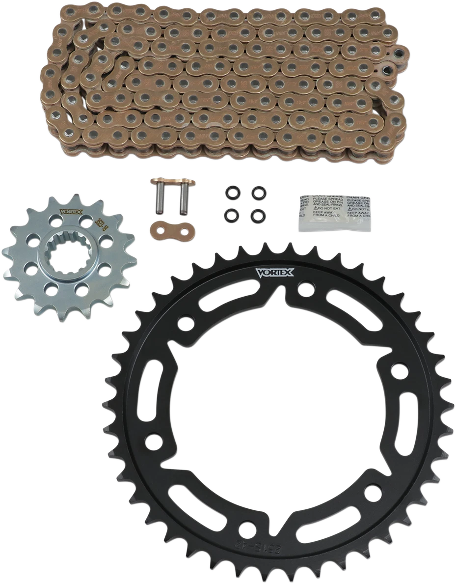 Vortex Chain and Sprocket Kit for Honda CBR 1000 RR (2008–2023) CKG2152 Gold