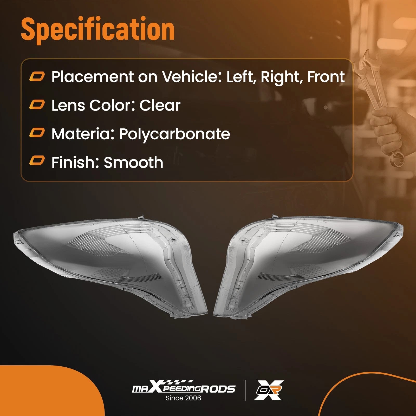 Polycarbonate Headlight Lens Covers for Infiniti EX25 EX35 (2008–2012)
