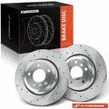 2x Rear Drilled Brake Rotors for BMW E46 330Ci, 330i, 330xi (2001–2006)