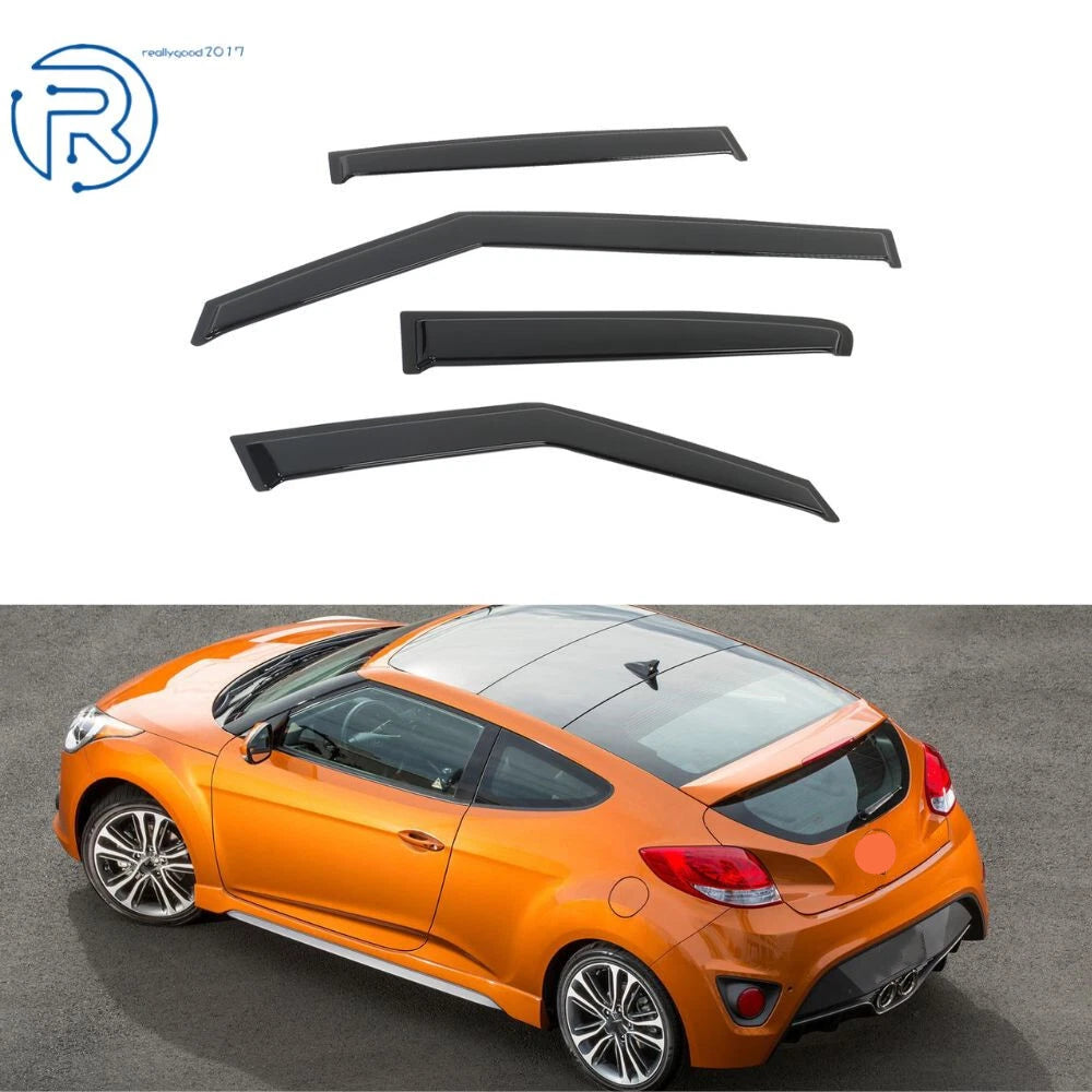 Smoke Side Window Vent Visors for Hyundai Veloster (2011–2017)