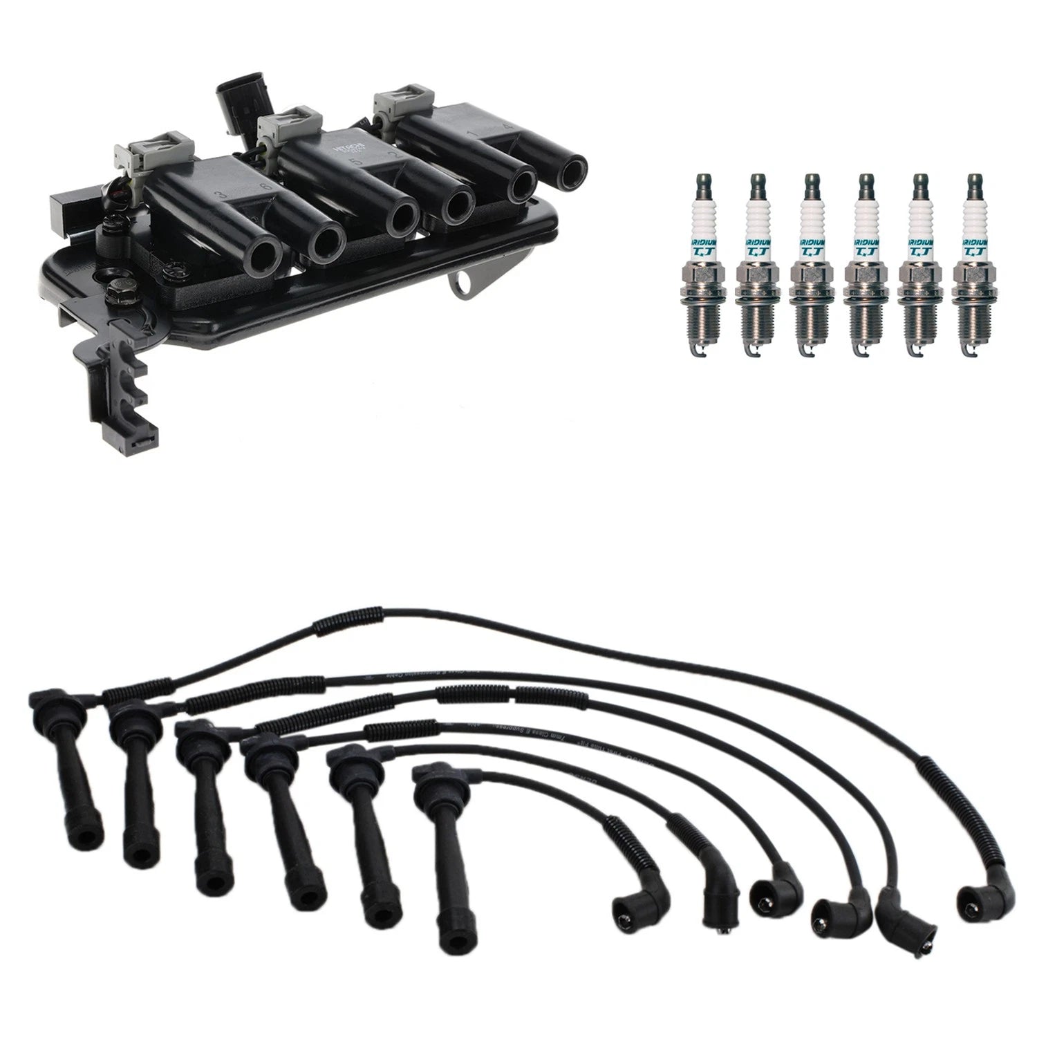 Set of 6 Ignition Coils & Iridium TT Spark Plugs for Tucson V6