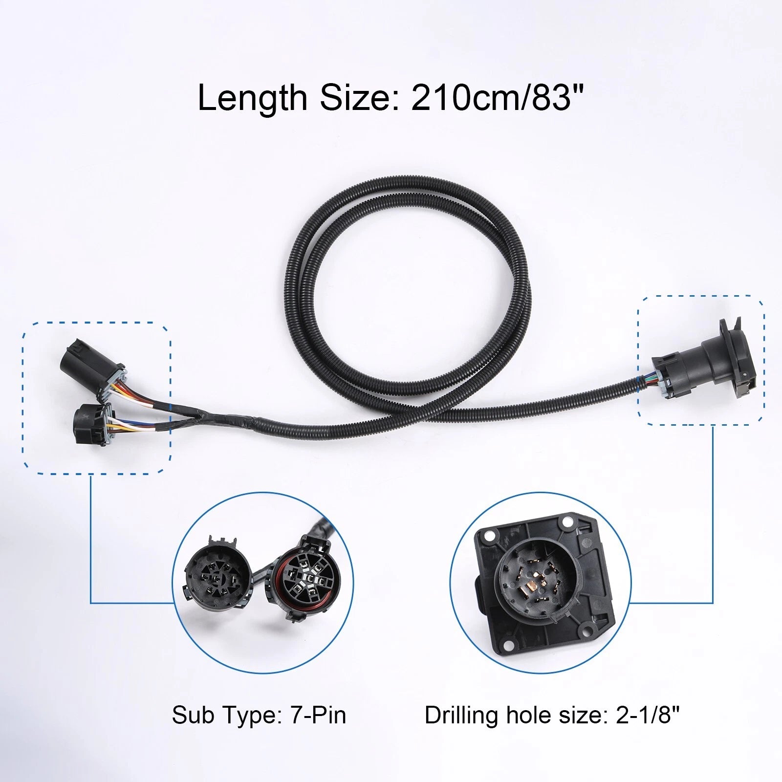 7 Pin Trailer Connector Wiring Harness for Ford F-250 F-350 (2008–2016)