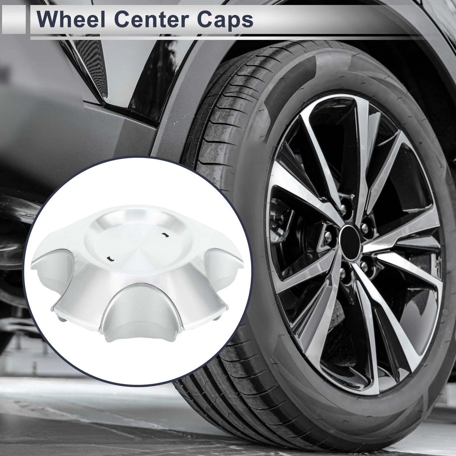 Wheel Center Caps No. 426030C110 for Toyota Sequoia (2008–2017) Silver Plastic